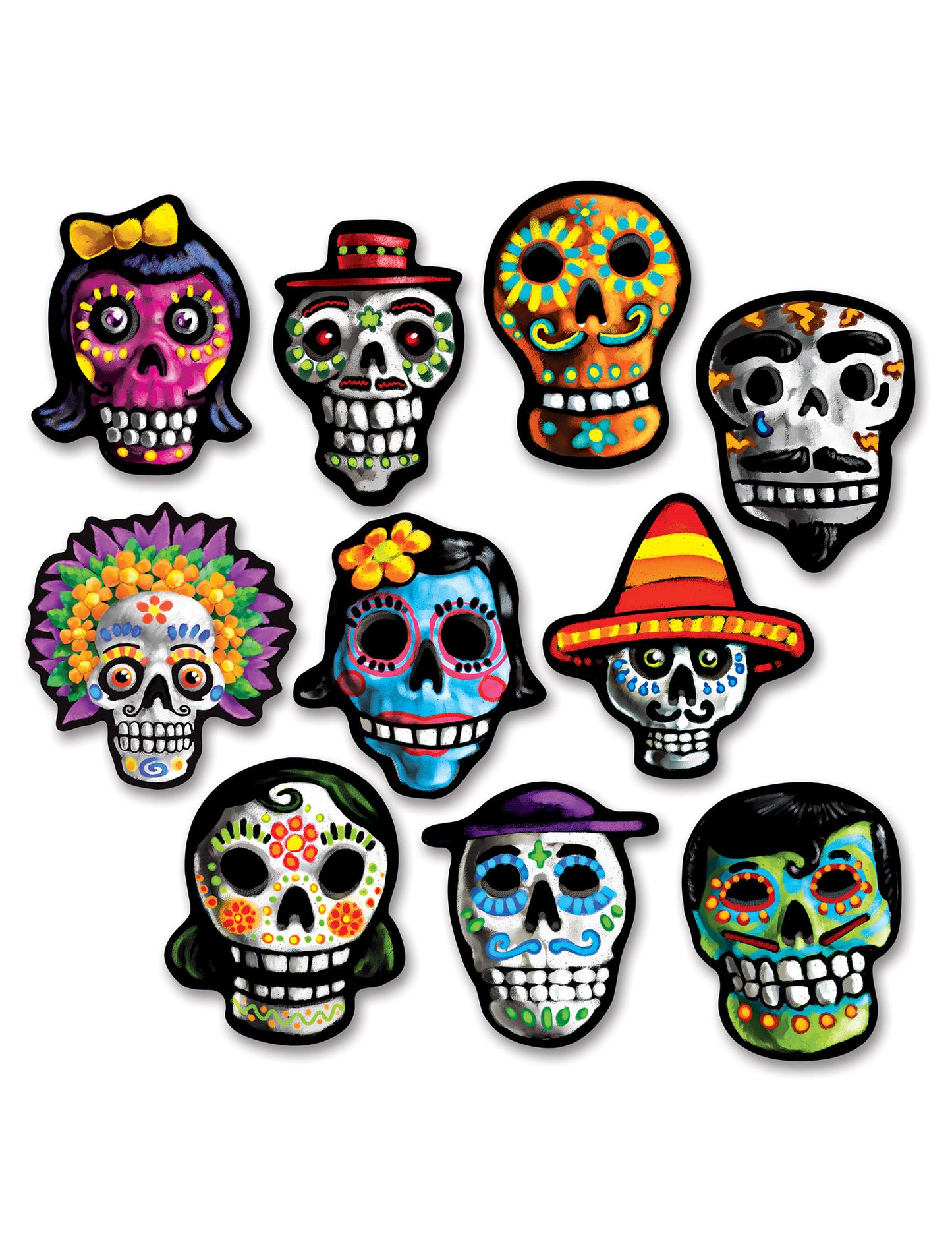 10 Mini Dia de Los Muertos Dia 9 cm