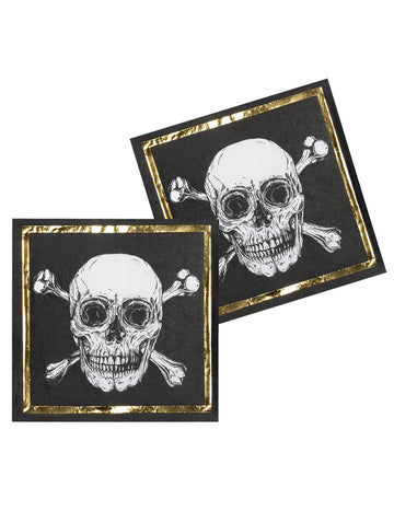 20 пиратски хартиени кърпи Jolly Roger 33 x 33 cm