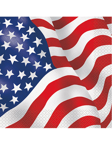 16 USA Flag Paper Cursels 33 x 33 cm