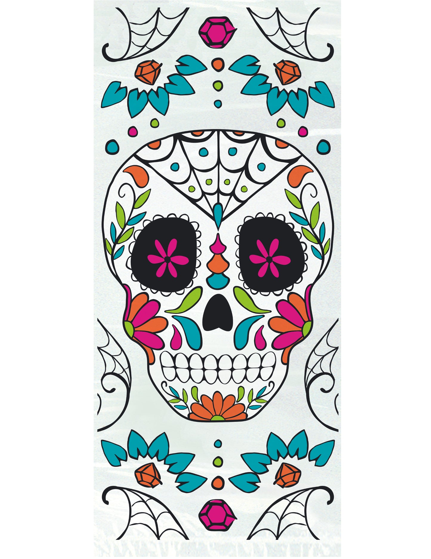 20 пластмасови торбички за бонбони dia de los muertos 28 x 12 cm