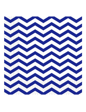 20 Royal Blue Paper кърпи Chevron 33 x 33 cm