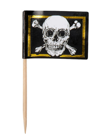 24 дървени върхове пиратски флаг Jolly Roger 7 cm