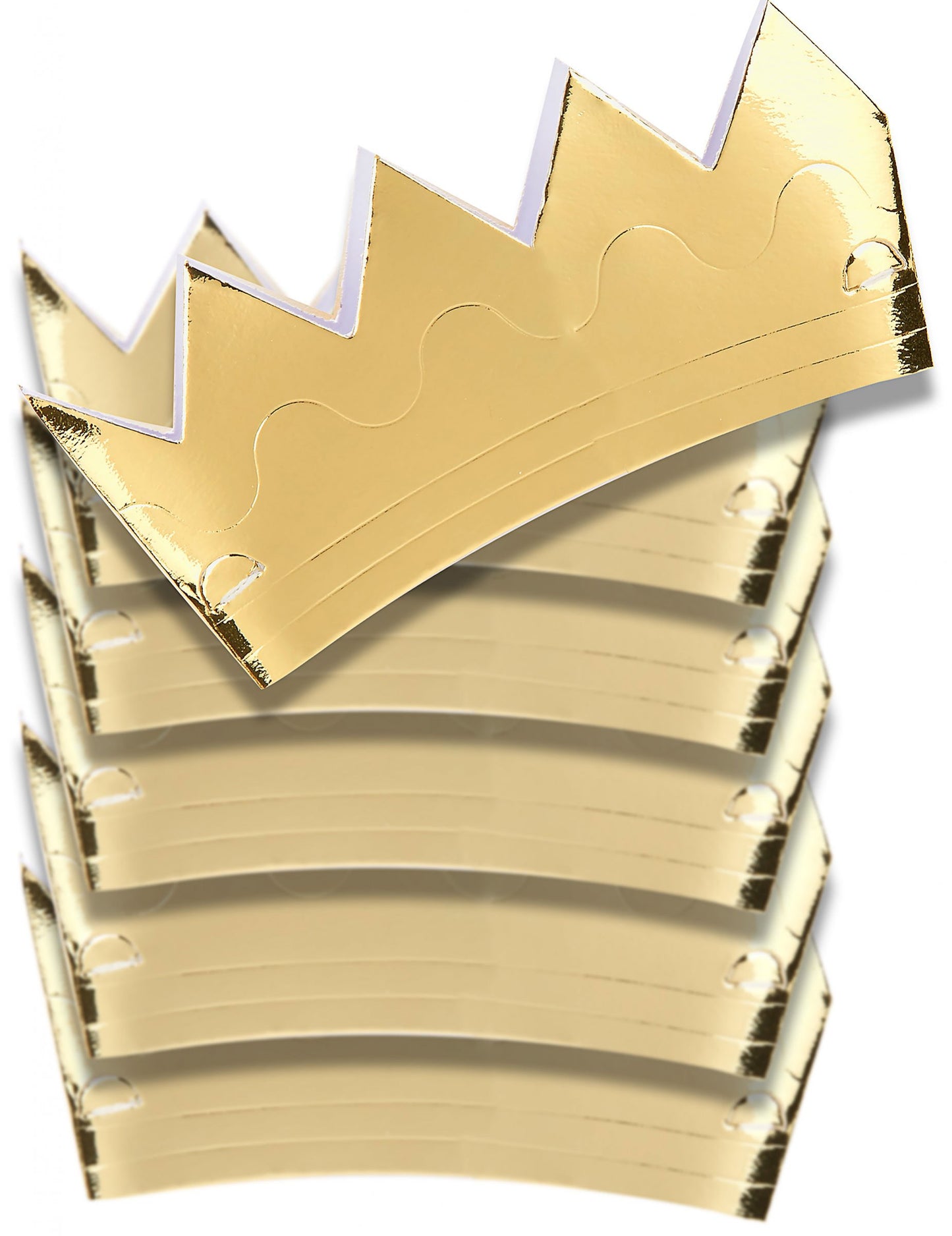 6 Mini Gold Cardboard Crowns