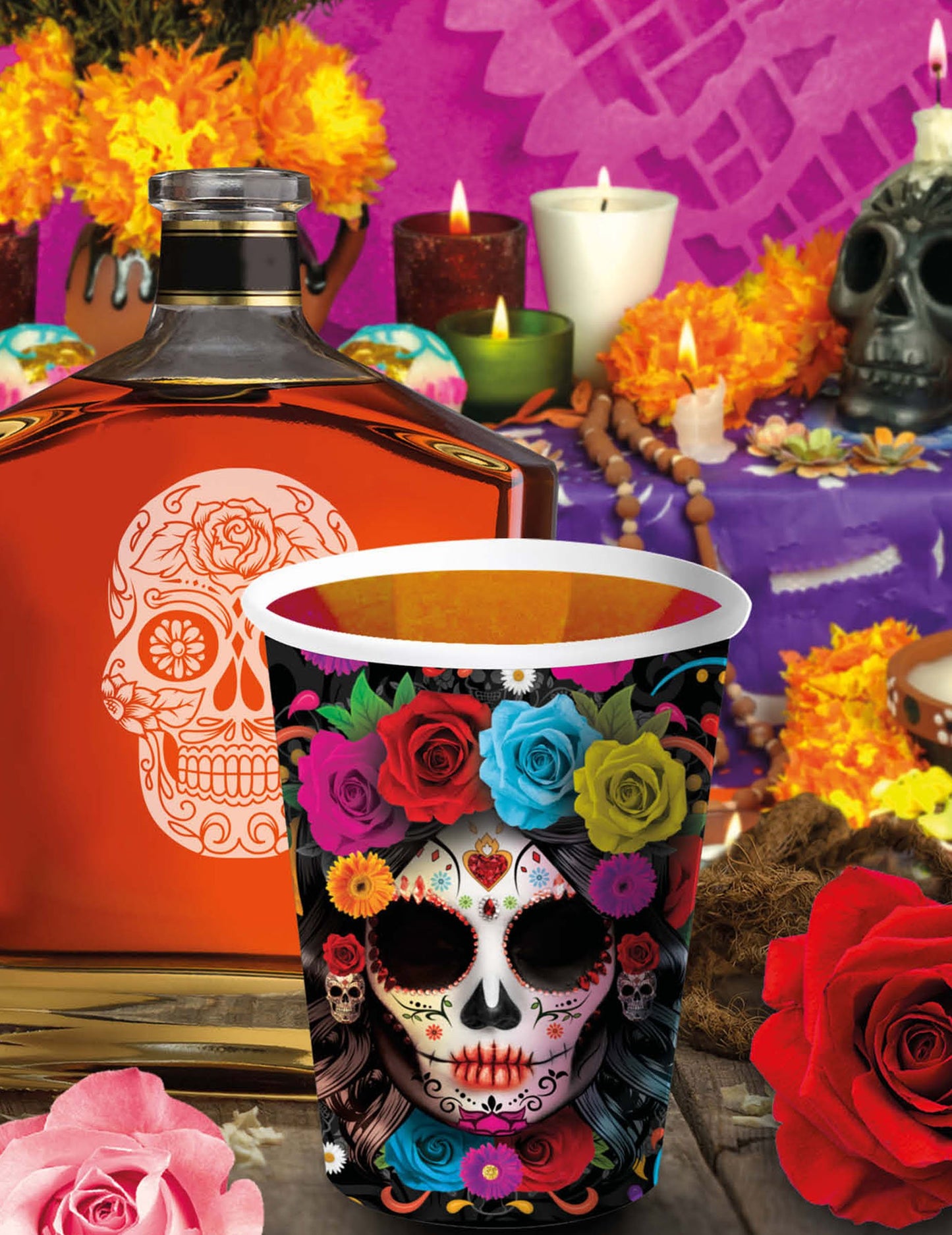 6 Catrina Dia de Los Muertos 240 ml чаши