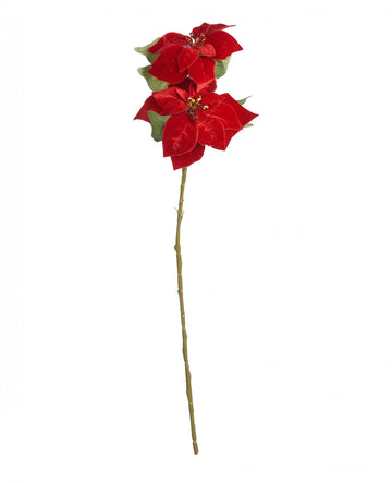 Червен Poinsettia Flower Branch 75 cm