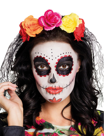 Големи възрастни рози Dia de los Muertos