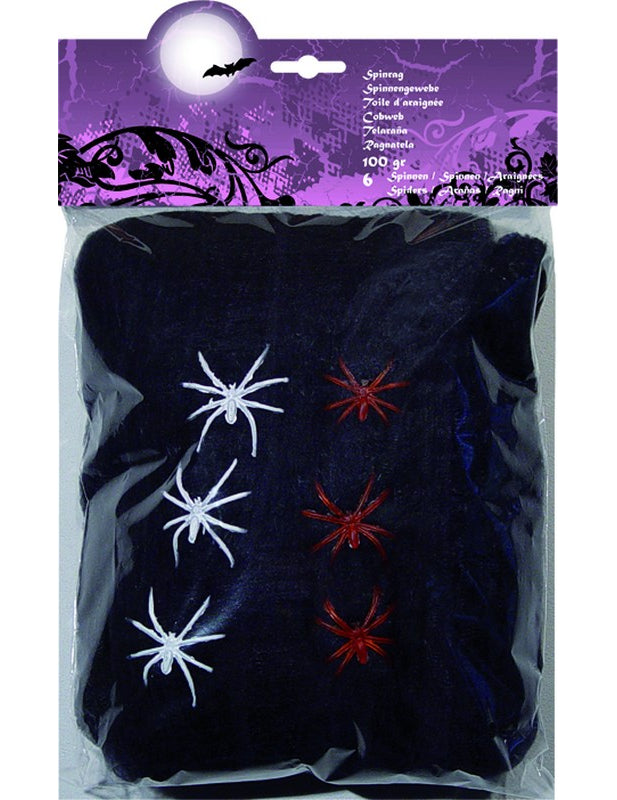 Black Spider Web с Хелоуин паяци 100g