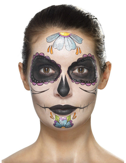 Комплект грим сини цветя жена dia de los muertos