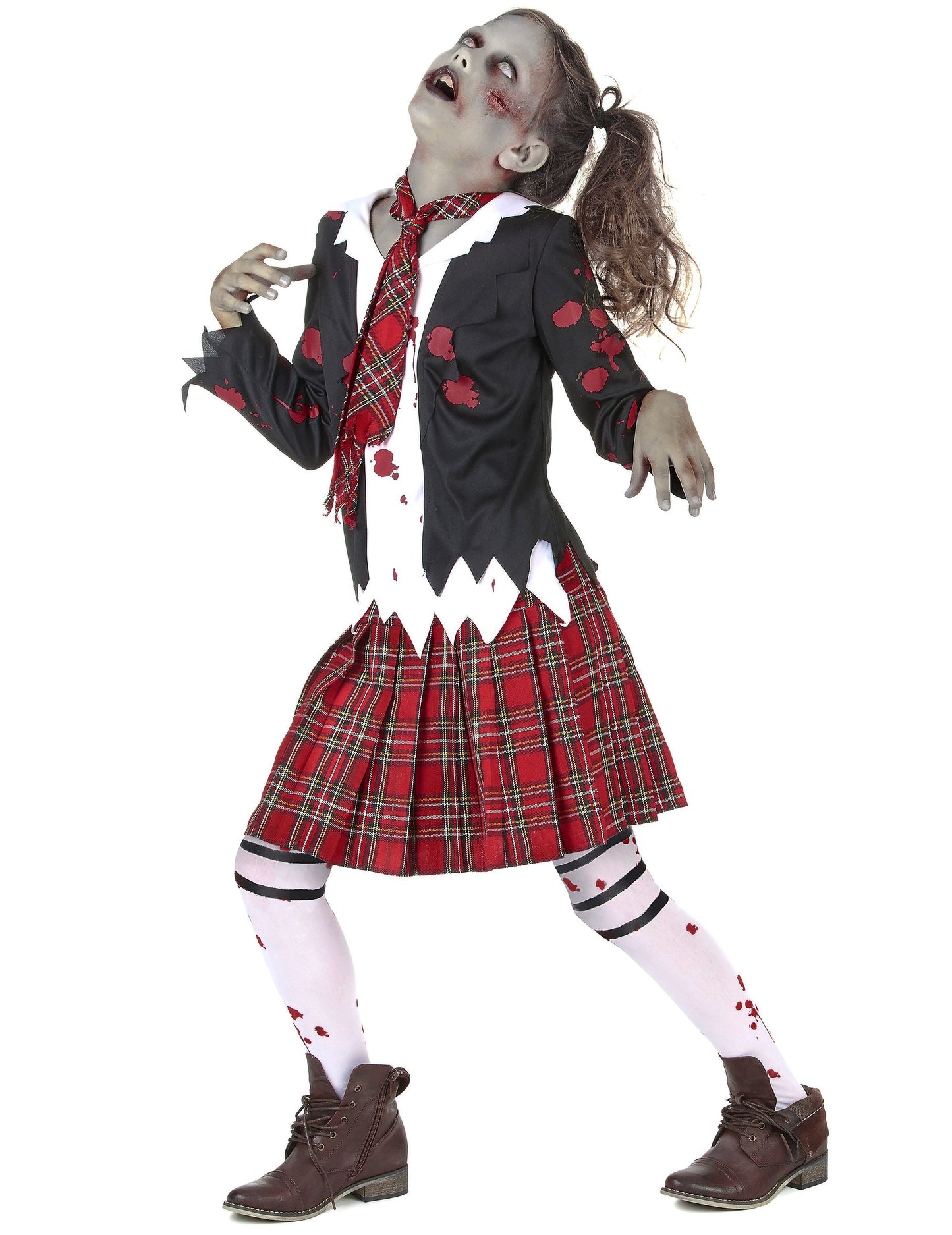 Хелоуин Zombie Schoolgirl маскировка