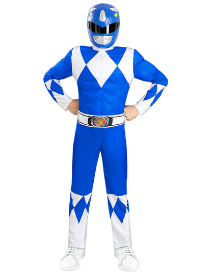 Мускулест костюм Power Ranger в синьо за деца