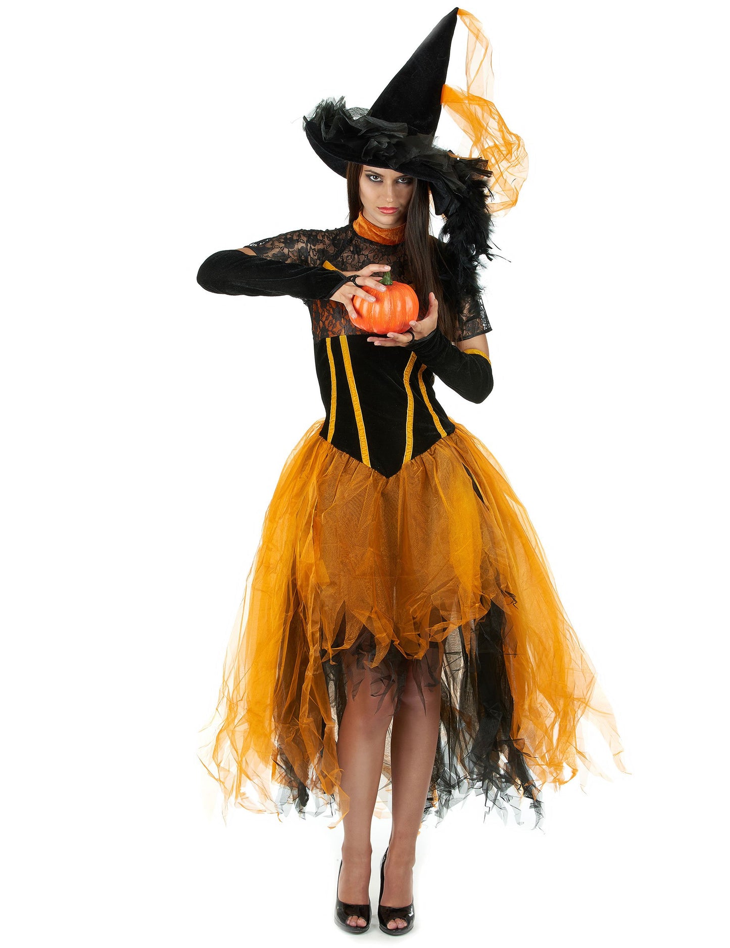 Orange Halloween Lacewoman Witch маскировка