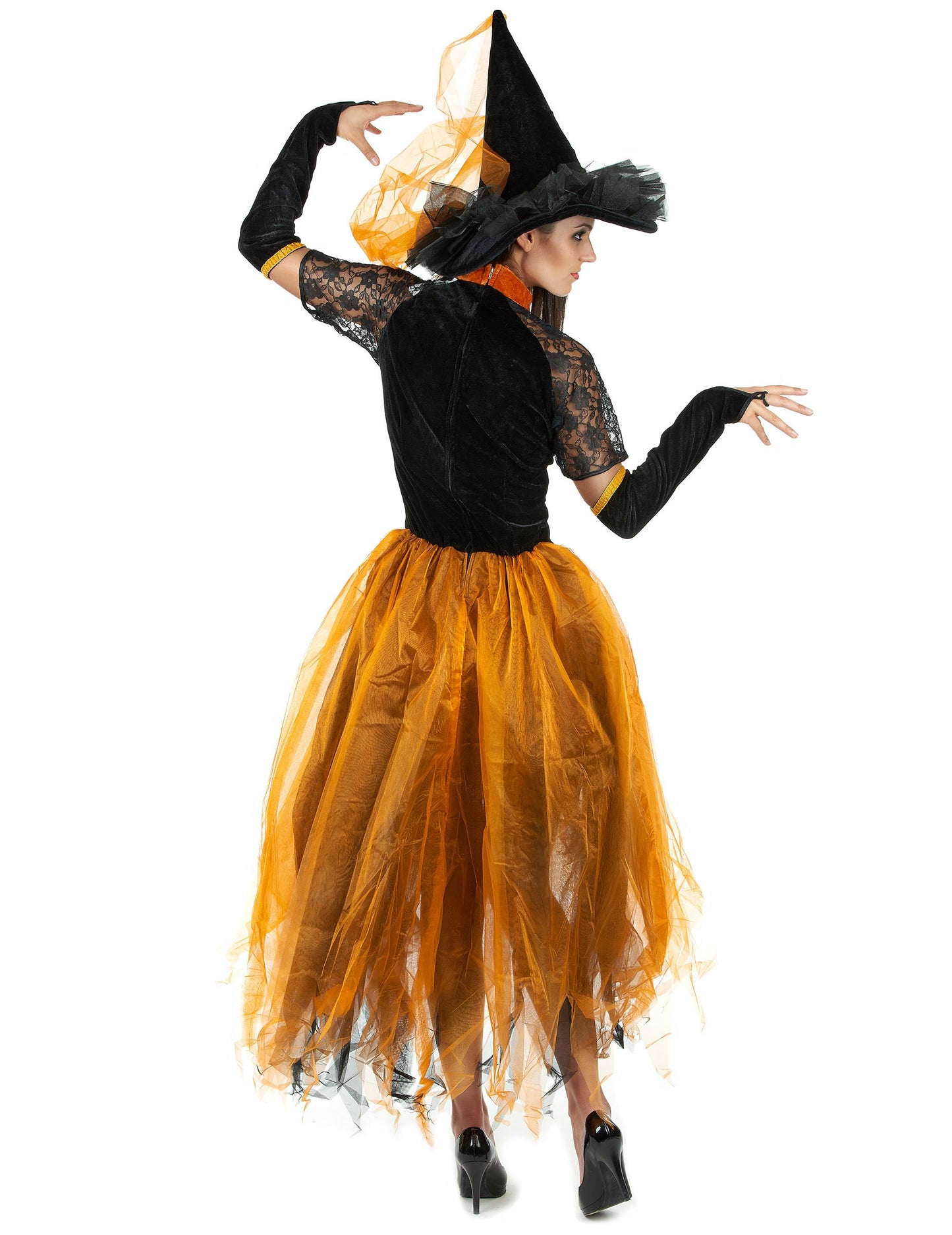 Orange Halloween Lacewoman Witch маскировка