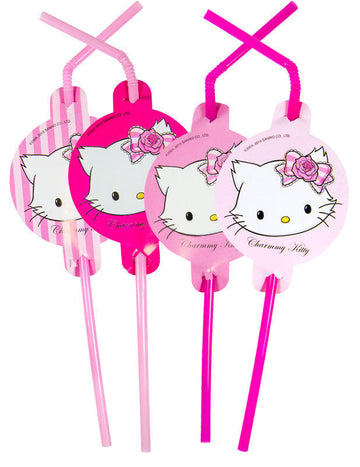 8 сламки CHARMMY KITTY PINK 24 cm