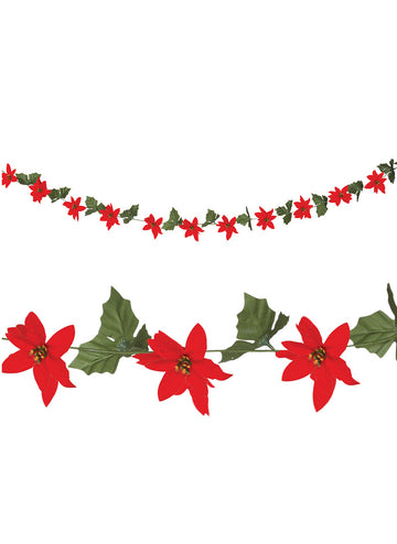 Poinsettia garland с листа 200 cm