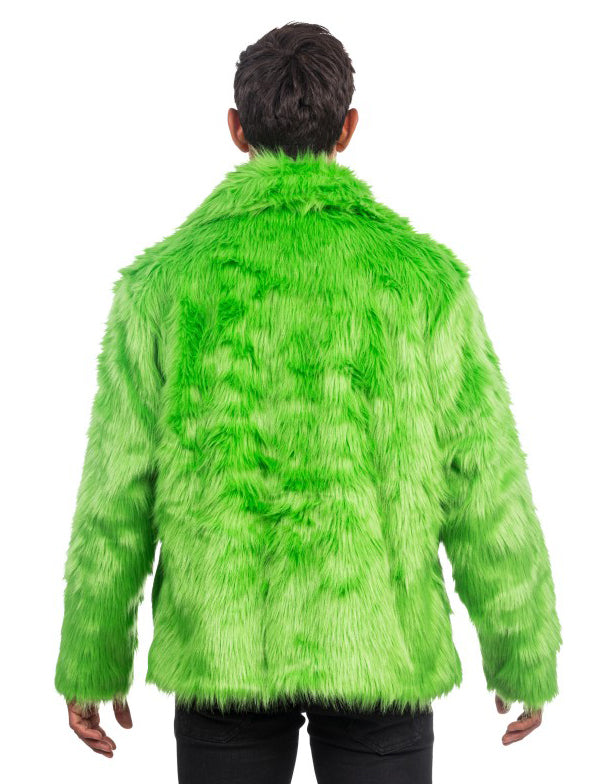 Manteau en fausse fourrure verte adulte