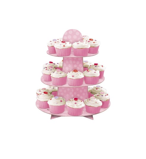 34 cm 34 cm Pink Cupcake Display