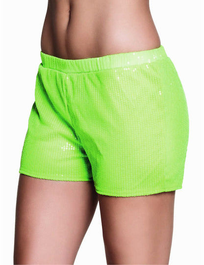 Fluo Green Sequins Shorty жени